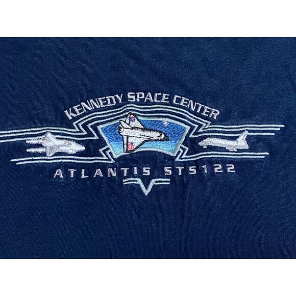 Vintage Kennedy Space Center Atlantis System T-Shirt Blue Size L Shuttle NASA - Picture 7 of 8